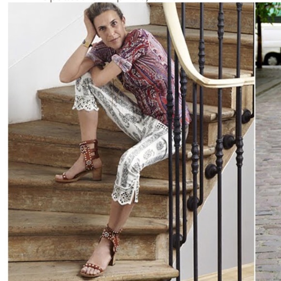 Isabel Marant Elvis Embellished Studded Sandals Cognac Sz 6 / 36 - Picture 4 of 15